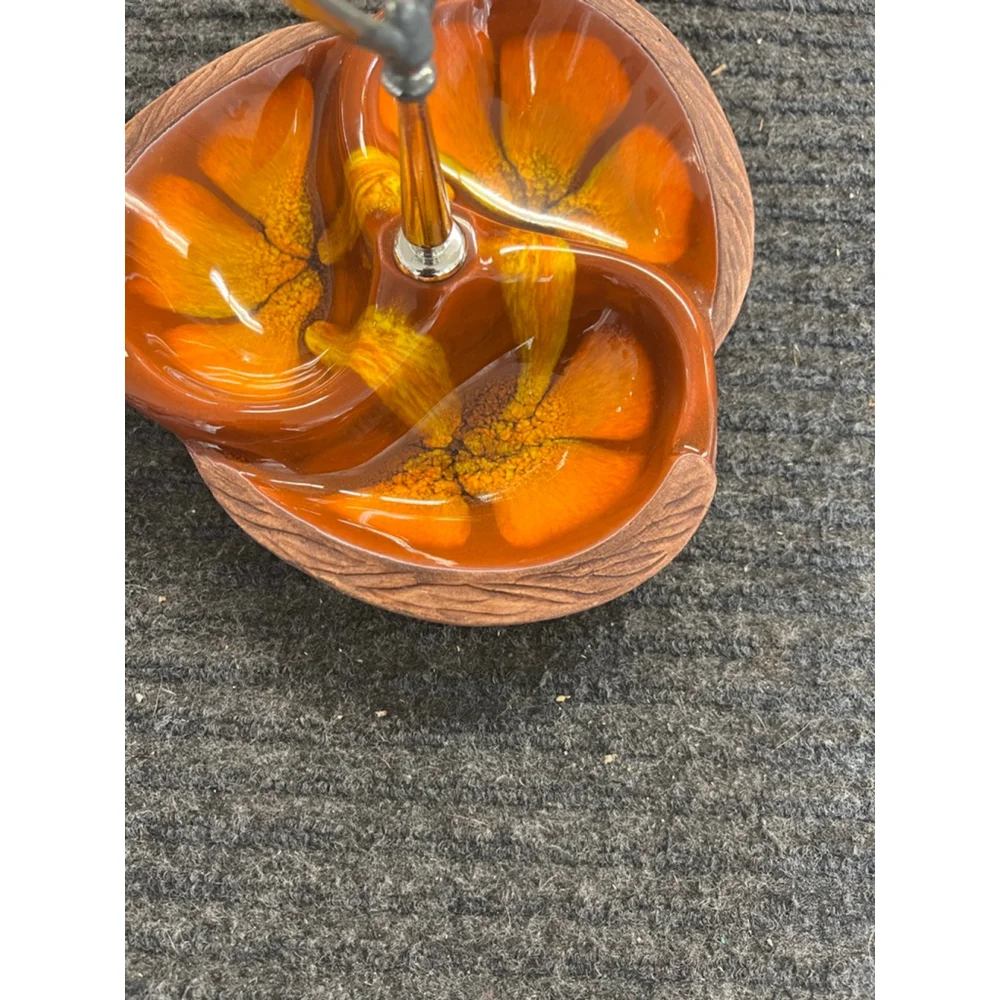 Vintage Sequoia Ware 618 Glaze Pottery 3 Sectioned Orange Nut Candy Serving Dish